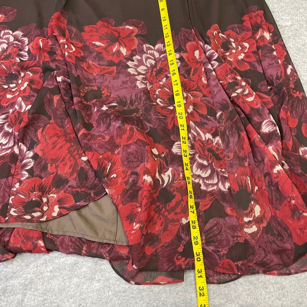 Coldwater Creek Brown Floral Zebra Print Chiffon Maxi Skirt XXL Gypsy Fairy - Picture 13 of 13